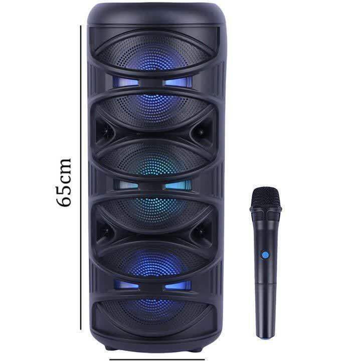 Огромна RGB Тонколона с Подарък Микрофон 3 Говорителя по 6.5 инча