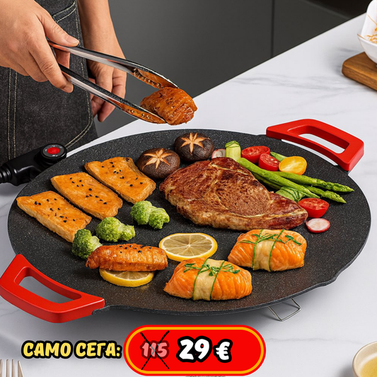 Японска Електрическа Скара/Сач с Термостат, 30см незалепващо покритие