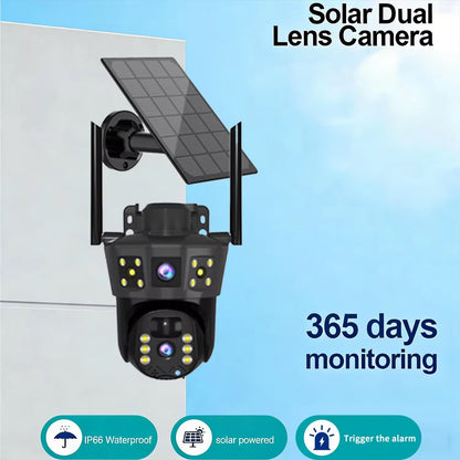 4G Соларна Въртяща Камера SIM карта , DUAL LENSE