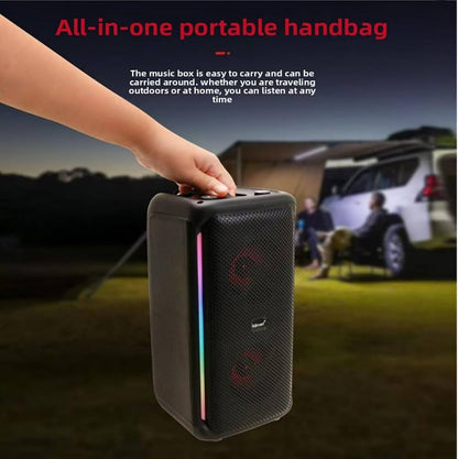 Мощна Преносима RGB Тонколона 2в1 с Подарък Микрофон 15х30см