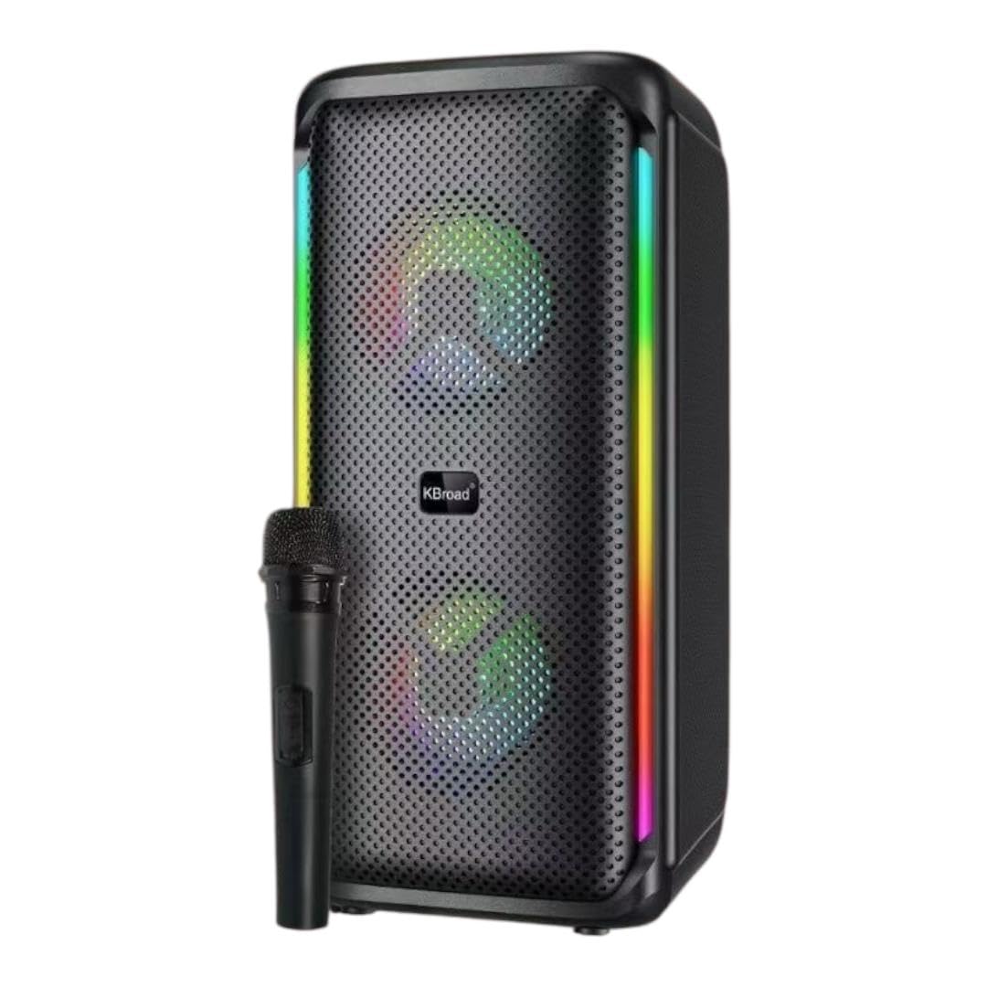 Мощна Преносима RGB Тонколона 2в1 с Подарък Микрофон 15х30см