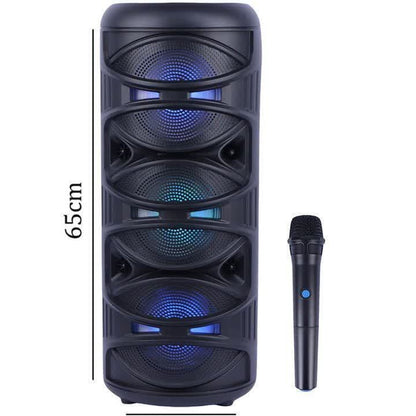 Огромна RGB Тонколона с Подарък Микрофон 3 Говорителя по 6.5 инча